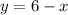 y=6-x