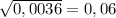 \sqrt{0,0036}=0,06