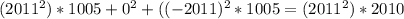 (2011^{2})*1005+0^{2}+((-2011)^{2}*1005=(2011^{2})*2010