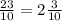 \frac{23}{10}=2\frac{3}{10}