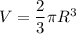 V = \dfrac{2}{3}\pi R^{3}