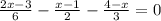 \frac{2x-3}{6}-\frac{x-1}{2}-\frac{4-x}{3}=0