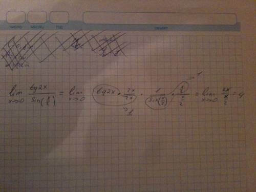 Lim (x стемится к о) tg 2x / sin x/2