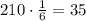 210\cdot\frac1{6}=35