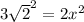 3\sqrt{2}^{2}=2x^{2}