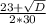 \frac{23+\sqrt{D}}{2*30}