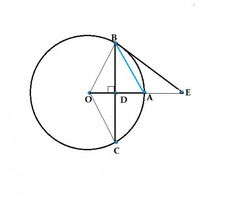 Через точку d, лежащую на радиусе оа окружности с центром о, проведена хорда вс, перпендикулярна к о