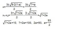 Решить! найдите значение параметра а, при котором один корень уравнения 2х^2-6x+1-a на 10 больше дру