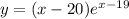 y=(x-20)e^{x-19}