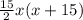 \frac{15}{2}x(x+15)