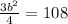 \frac{3b^2}{4}=108