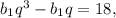 b_{1}q^3-b_{1}q=18,