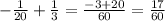 -\frac{1}{20}+\frac{1}{3}=\frac{-3+20}{60}=\frac{17}{60}