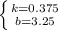 \left \{ {{k=0.375} \atop {b=3.25}} \right.