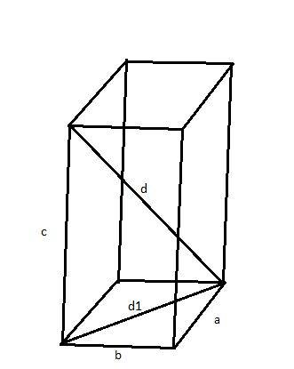 Найти объем прямоугольного парал-да, если длина 6см,ширина -7см, диагональ-11см