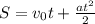 S=v_0t+\frac{at^2}{2}