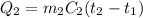 Q_2=m_2C_2(t_2-t_1)