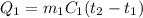 Q_1=m_1C_1(t_2-t_1)