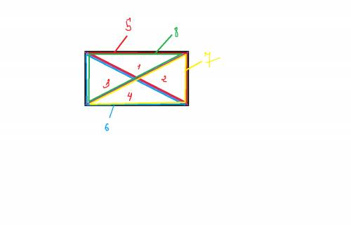Разделите прямоугольник двумя отрезками так, чтобы получилось 8 треугольников