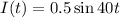 I(t)=0.5\sin40t