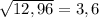 \sqrt{12,96}=3,6