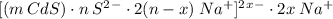 [(m\:CdS)\cdot n\:S^2^- \cdot 2(n-x)\:Na^+]^2^x^- \cdot 2x\:Na^+