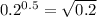 0.2^{0.5}=\sqrt{0.2}