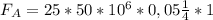 F_{A}=25А*50*10^{6}Тл*0,05м*1