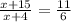 \frac{x+15}{x+4}=\frac{11}{6}