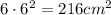 6\cdot6^2=216 cm^2