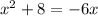 x^{2}+8=-6x