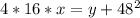 4*16*x = y + 48^2