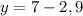 y=7-2,9