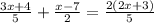 \frac{3x+4}{5}+\frac{x-7}{2}=\frac{2(2x+3)}{5}