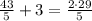 \frac{43}{5}+3=\frac{2\cdot29}{5}