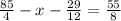 \frac{85}{4}-x-\frac{29}{12}=\frac{55}{8}