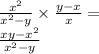 \frac{x {}^{2} }{x {}^{2} - y} \times \frac{y - x}{x} = \\ \frac{xy - x {}^{2} }{x {}^{2} - y }