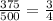 \frac{375}{500}=\frac{3}{4}