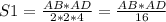 S1=\frac{AB*AD}{2*2*4}=\frac{AB*AD}{16}