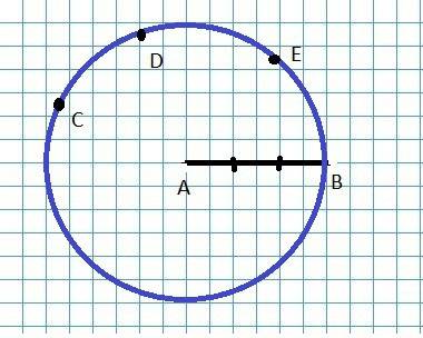 Отметьте две точки a и b так, чтобы ab=3 см.с цикруля постройте ещё 3 точки c,d и e, которые находил