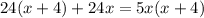 24(x+4)+24x=5x(x+4)