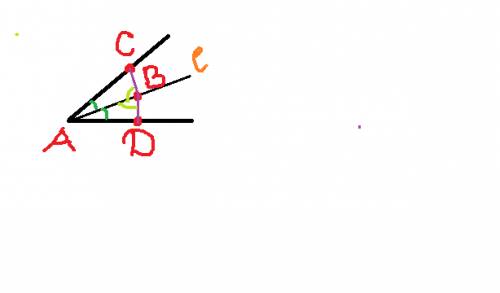 На биссектрисе угла а взята точка в, а на сторонах угла - точки c и d, такие, что угол авс = углу ав