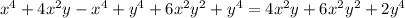 x^4+4x^2y-x^4+y^4+6x^2y^2+y^4=4x^2y+6x^2y^2+2y^4