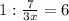 1: \frac{7}{3x}=6 