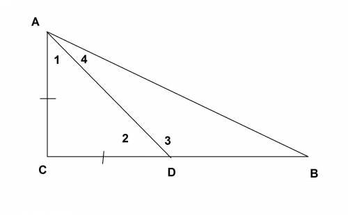 Утрикутнику abc кут c дорівнює 90 градусів, а кут a-60 градусів. на катеті bcвідкладено відрізоу cd,