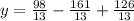 y=\frac{98}{13}-\frac{161}{13}+\frac{126}{13}