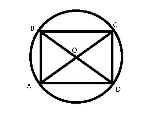 Начерти любой прямоугольник, проведи в нем диагонали. докажи, что можно начертить окружность с центр
