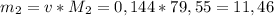 m_{2}=v*M_{2}=0,144*79,55=11,46