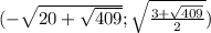 (-\sqrt{20+\sqrt{409}}; \sqrt{\frac{3+\sqrt{409}}{2}})