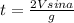 t=\frac{2Vsin{a}}{g}